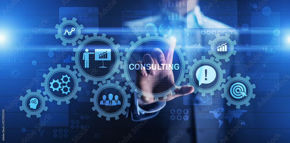 Business consulting concept on the virtual screen. Business consulting concept on the virtual screen.