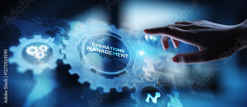 Operation management Business process control optimisation industrial technology concept.