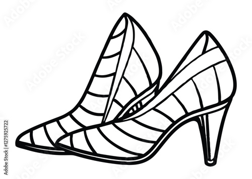 Silhouette of Cone Heels isolated on a white background