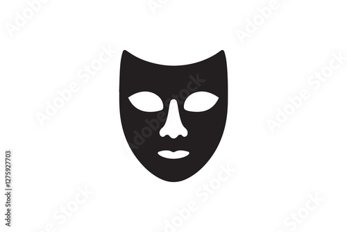masquerade icon vector silhouette isolated in white background