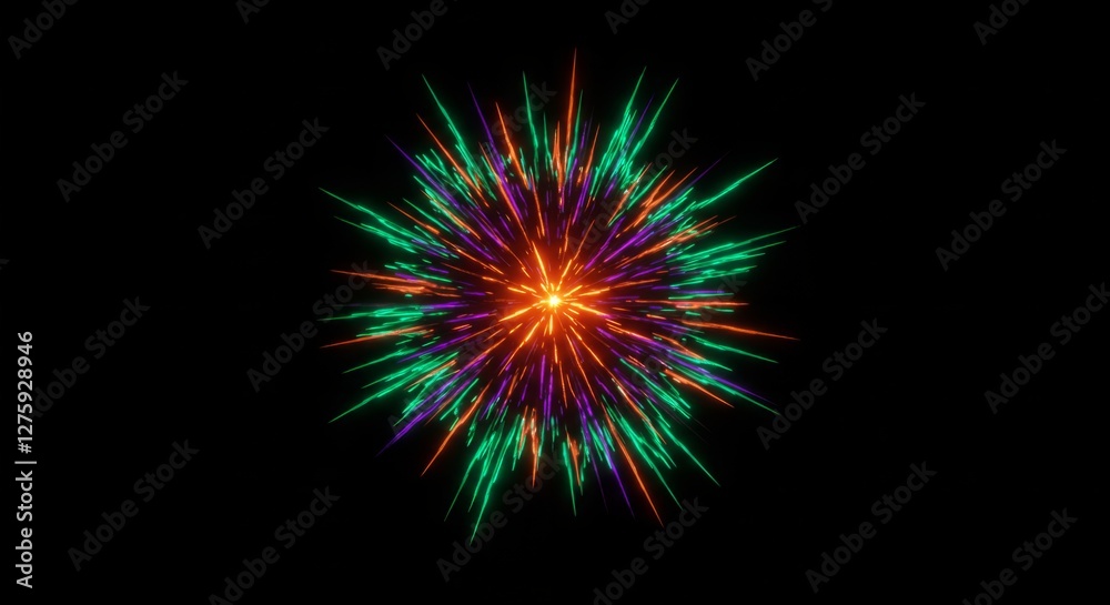 An energetic neon light burst radiating An energetic neon light burst radiating