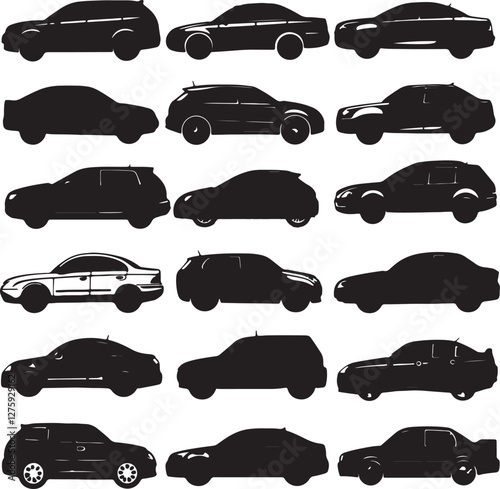 Car silhouettes vector illustration