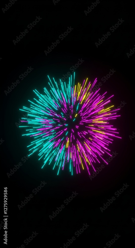 An energetic neon light burst radiating An energetic neon light burst radiating