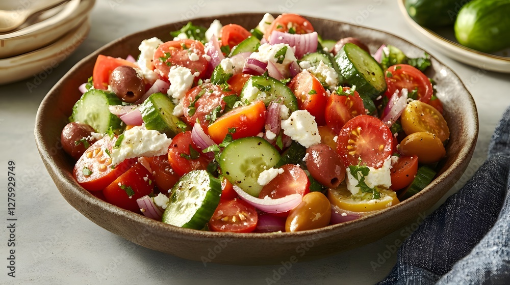 Fresh Greek Salad with Feta and Olives Fresh Greek Salad with Feta and Olives
