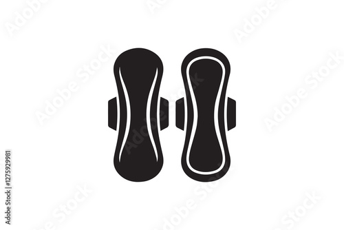 Hygiene Pad or Sanitary Pad icon vector silhouette isolated in white background
