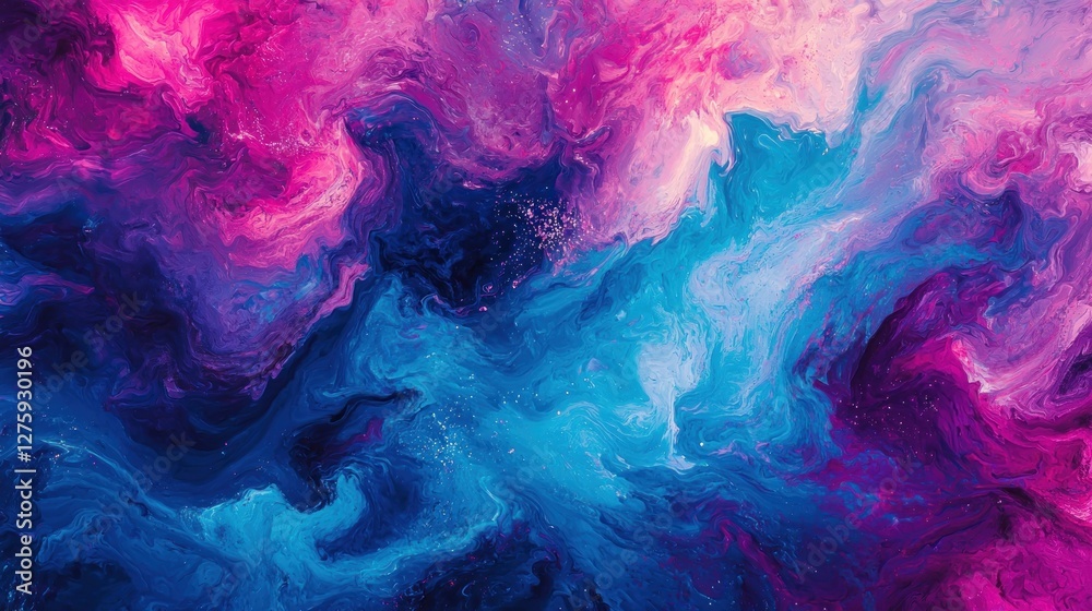 Abstract Cosmic Nebula: A Symphony of Blues and Pinks Abstract Cosmic Nebula: A Symphony of Blues and Pinks