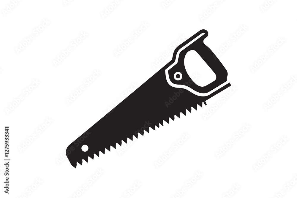 Handsaw icon vector silhouette isolated in white background Handsaw icon vector silhouette isolated in white background