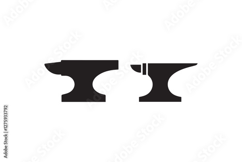 Anvil icon vector silhouette isolated in white background