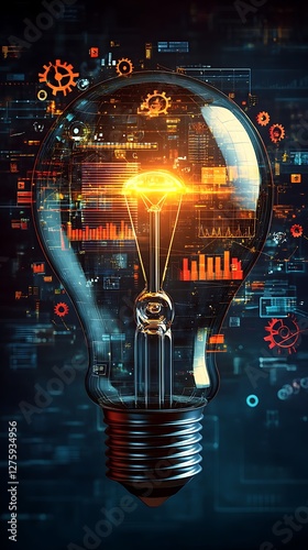 Digital image illustrating themes of business transformation and technology innovation.