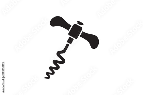 Corkscrew icon vector silhouette isolated in white background