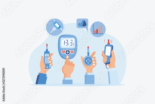 vector illustration of house decorated with minimalist model elements. Business analyzing corporate data planning report accounting presentation report concept horizontal flat vector illustration. 