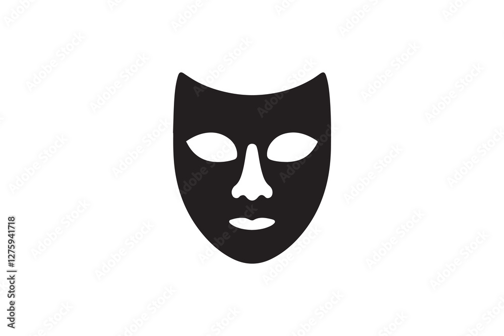 masquerade icon vector silhouette isolated in white background masquerade icon vector silhouette isolated in white background