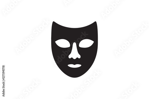 masquerade icon vector silhouette isolated in white background