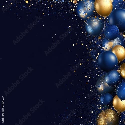 A bunch of colorful balloons floating on a blue background, perfect for parties or celebrations