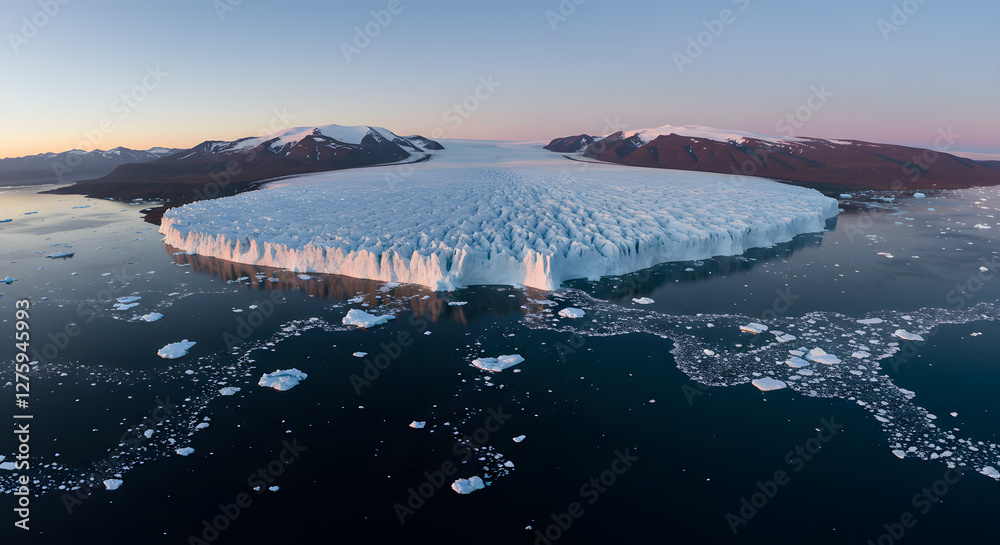 Obraz premium climate change melting glaciers polar ice caps environmental impact global warming