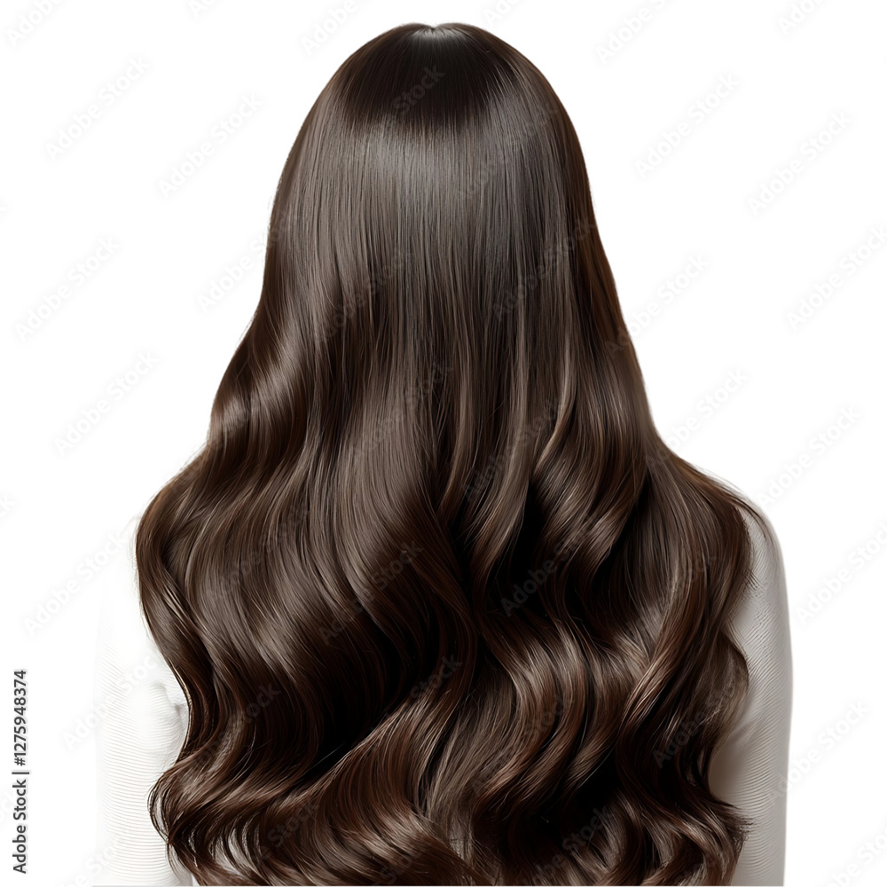 Fototapeta premium Girl silky dark brown wavy hairs