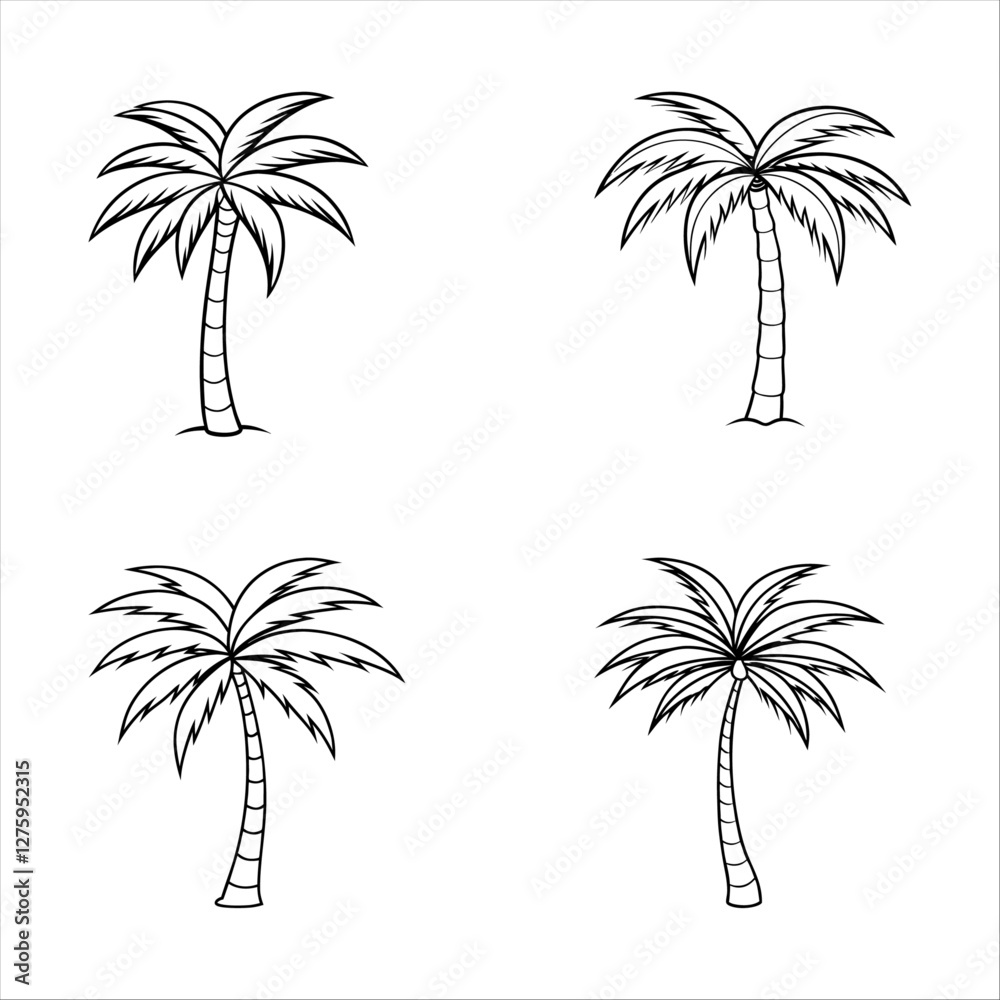 Fototapeta premium set of vector palms
