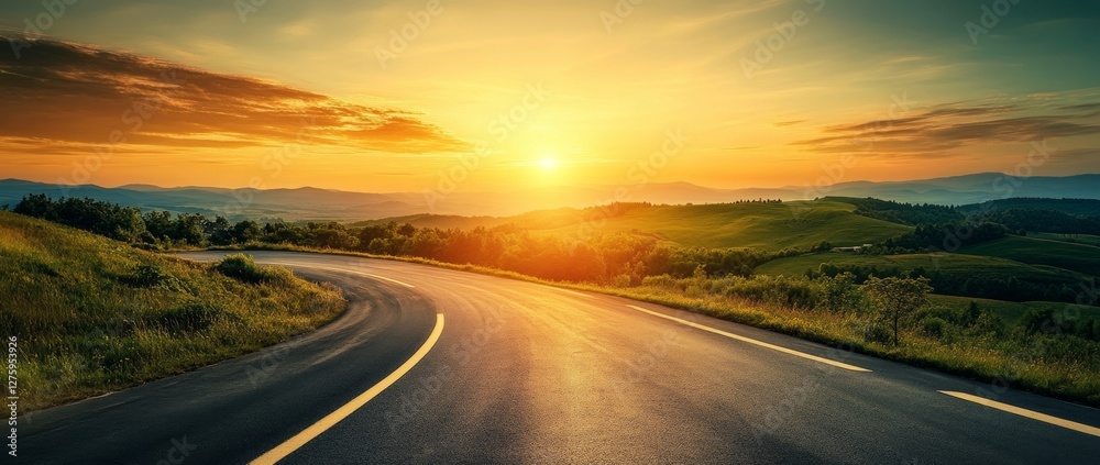 custom made wallpaper toronto digitalBeautiful sunset over a winding road in a tranquil countryside landscape