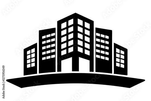 a office building silhouette vector illustration