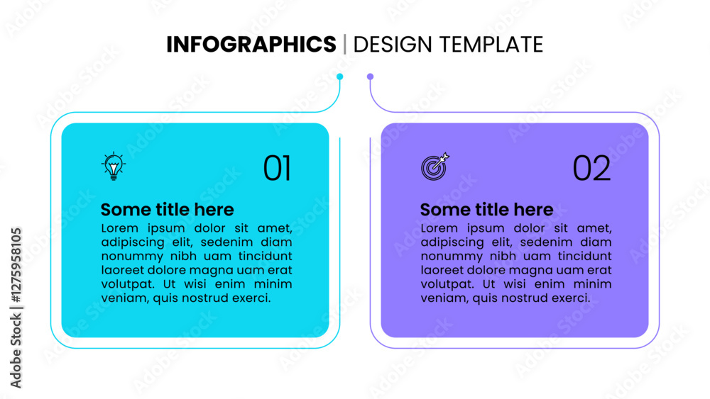 Infographic template. 2 linked banners with title