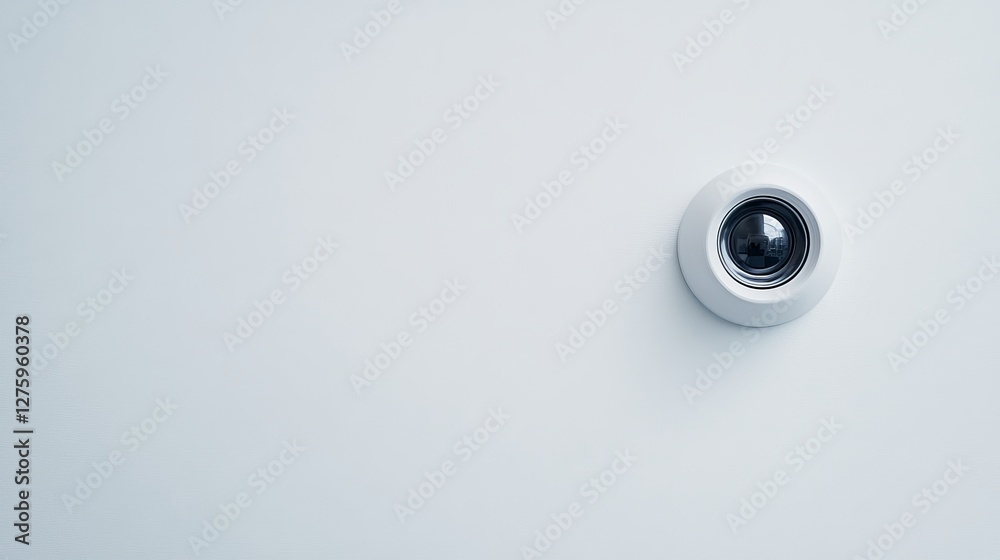 A standalone peephole on a white background, ready to be installed on any door A standalone peephole on a white background, ready to be installed on any door