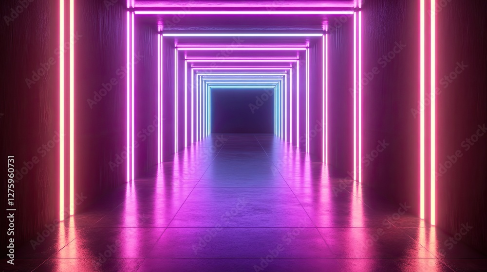 A futuristic tunnel with glowing neon lines receding into the distance, symbolizing advancement. A futuristic tunnel with glowing neon lines receding into the distance, symbolizing advancement.