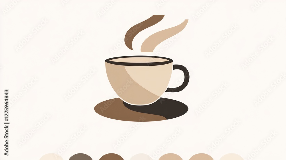 Obraz premium Aromatic Coffee Cup: A Minimalist Design