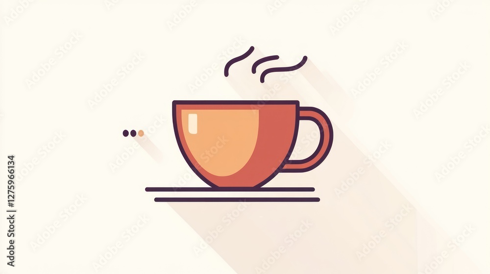 A Warm Cup of Coffee: Simple Illustration A Warm Cup of Coffee: Simple Illustration