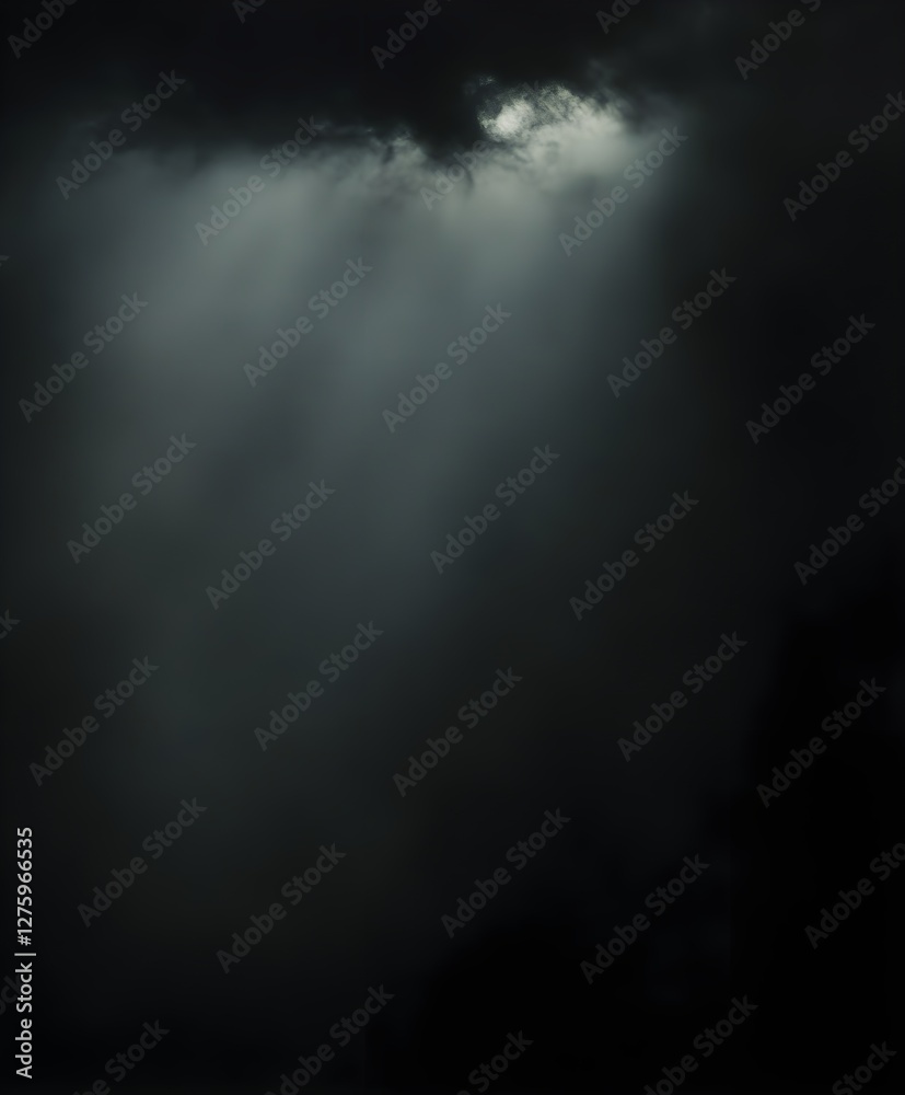 Fototapeta premium Pitch black background with a minimal light