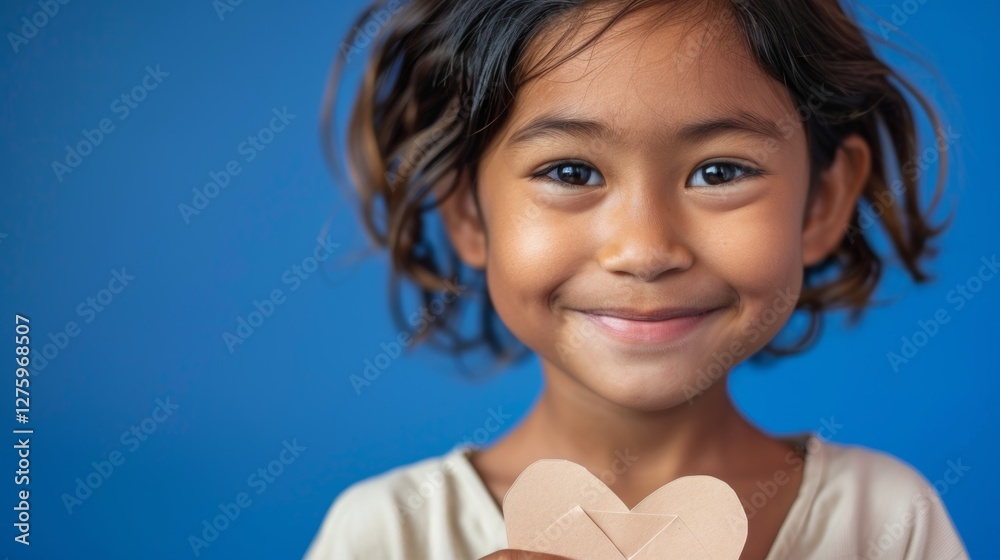 The image shows a young girl with big eyes looking straight at the camera, holding up two fingers towards her face. She has a small smile on her lips, and her hair appears short and light-colored. The image shows a young girl with big eyes looking straight at the camera, holding up two fingers towards her face. She has a small smile on her lips, and her hair appears short and light-colored.