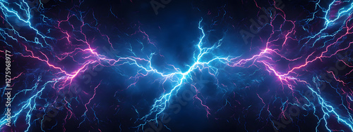 Wallpaper Mural A dark blue and purple lightning background with a pattern of small electric sparks on it
 Torontodigital.ca