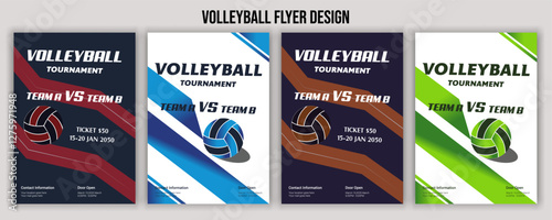 volleyball club flyer, brochure, banner, poster. Vector. For sport club emblem. Vintage monochrome label, patch with volleyball ball,brochure. Vector illustration. For sport club emblem. Vintage monoc