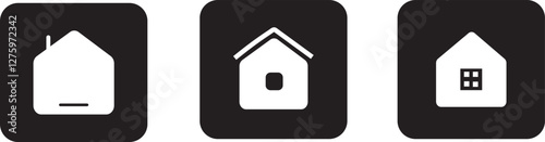 Simple house icon design, set of home icon
