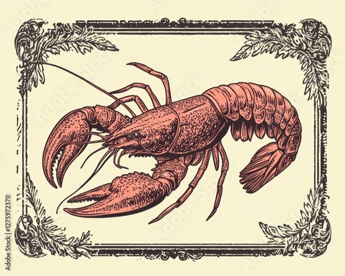 Cajun Food Menu Stamp - Authentic Eatery with Boil Shrimp and Crayfish Delicacies