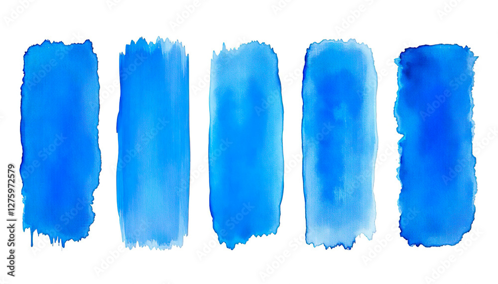Fototapeta premium Clear and clean blue watercolor brush touch