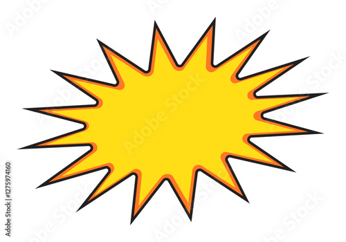 Blank sale tags. Red, yellow and black starburst stickers. Pop art funny bang bubble. Cartoon comic style.	