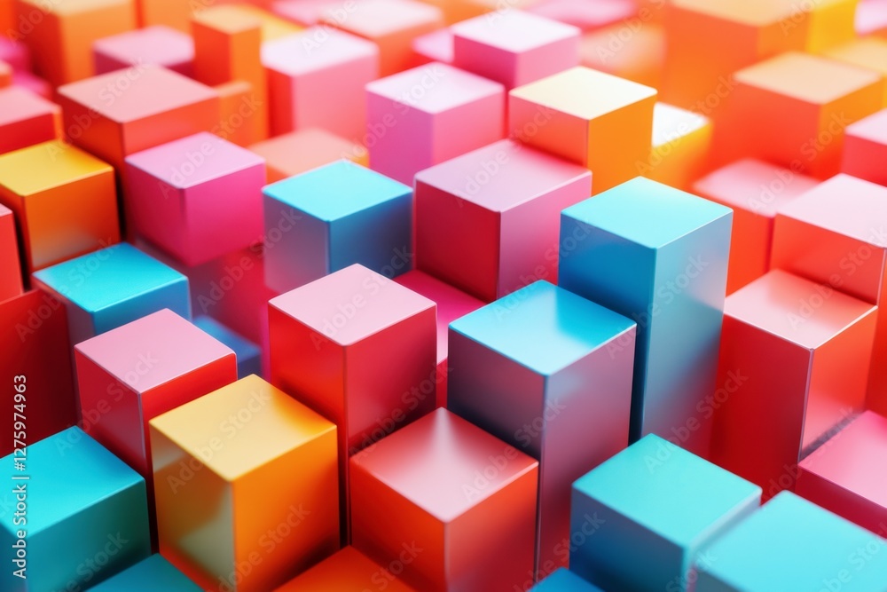 Abstract 3D geometric background with colorful cubes Abstract 3D geometric background with colorful cubes
