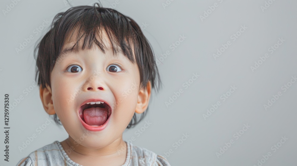 A young child with a joyful expression. A young child with a joyful expression.