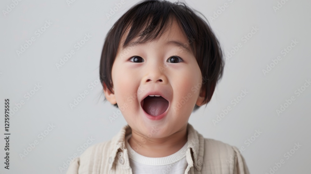 Young child in the foreground, possibly making a funny face or expression of surprise or delight. Young child in the foreground, possibly making a funny face or expression of surprise or delight.