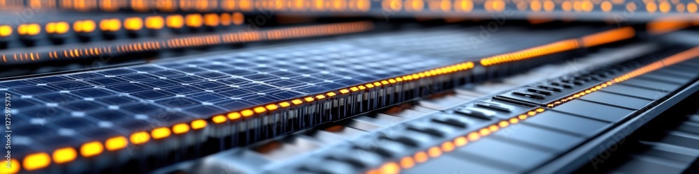 custom made wallpaper toronto digitalClose-up shot of a keyboard lit up with vibrant colors, ideal for use in technology, gaming or design projects