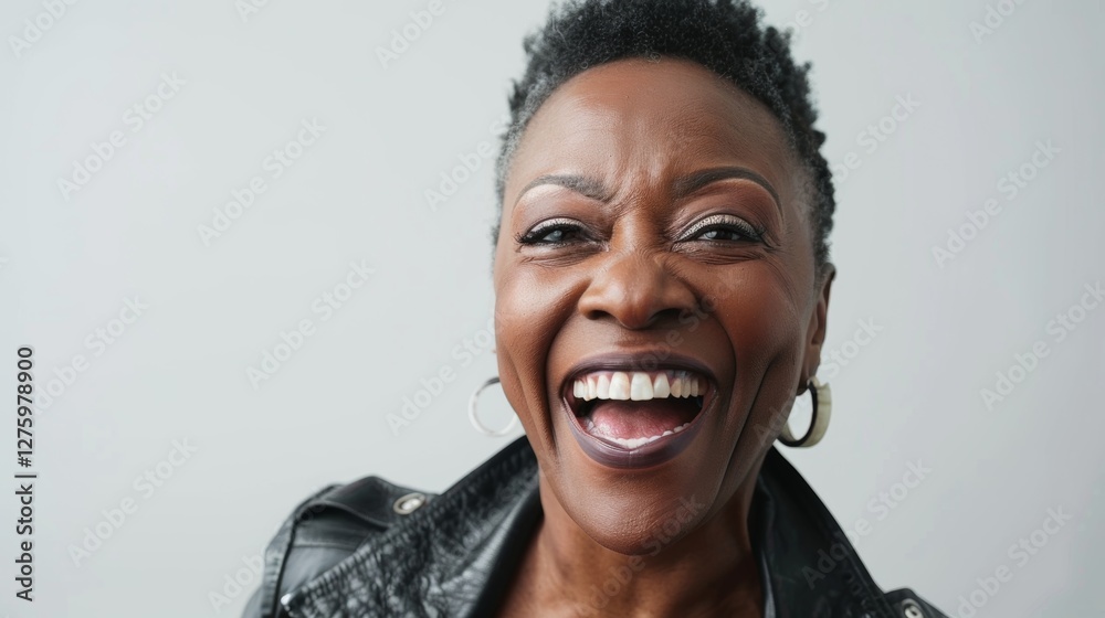 The image features a smiling person, who appears to be an adult female with dark hair, wearing a black outfit. The image features a smiling person, who appears to be an adult female with dark hair, wearing a black outfit.