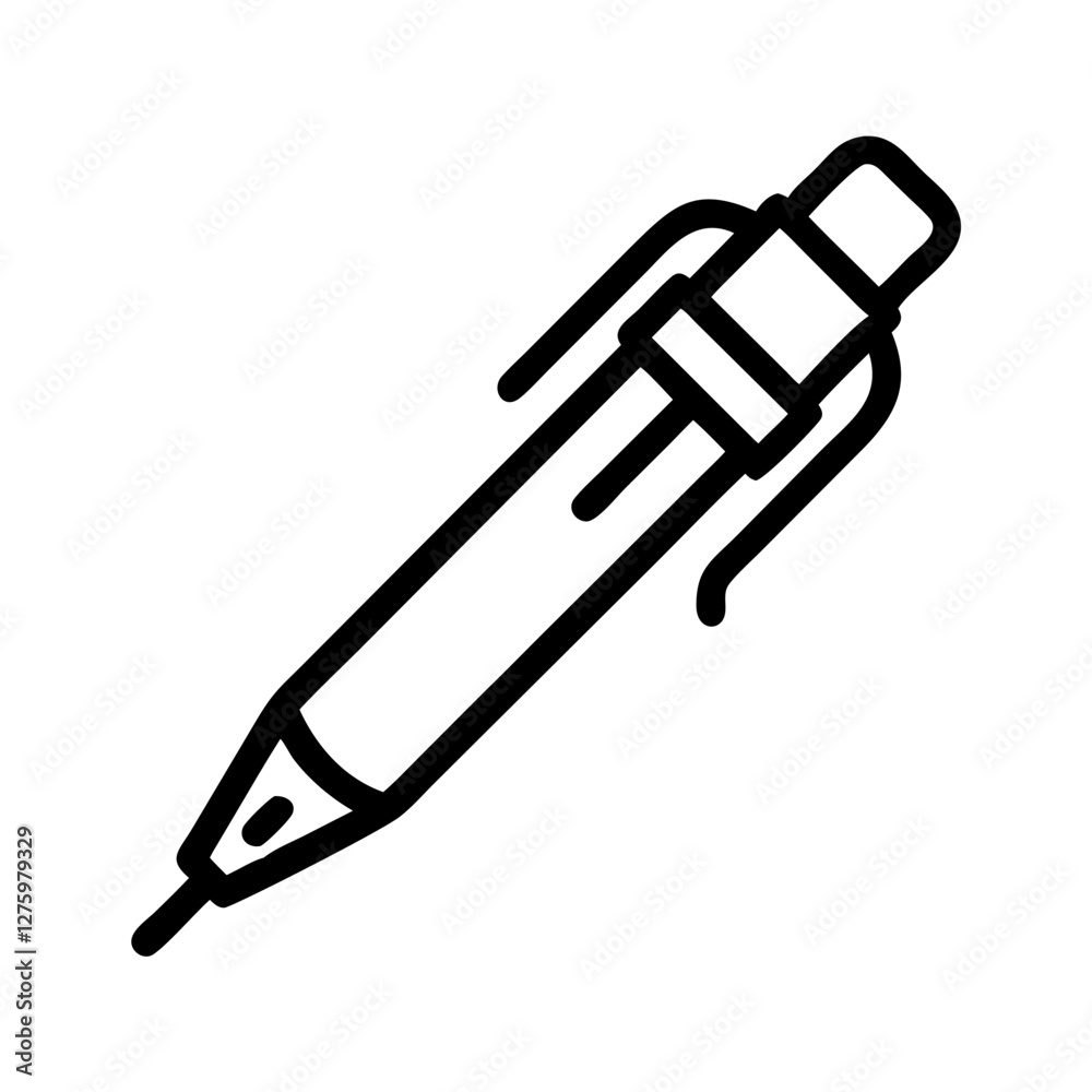 Precision in Lines: A sleek mechanical pencil illustration, poised to capture thoughts and ideas with precision.