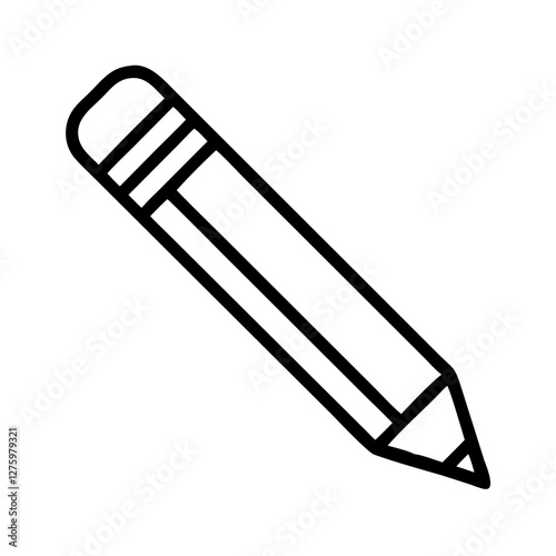 Simple Pencil Icon: A clean and minimalist pencil icon, perfect for representing writing, drawing, or editing tasks.