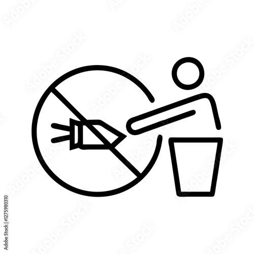 No Gun Zone: An illustrated symbol of a person discarding a gun, set against a circular 