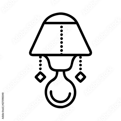 Vintage Lamp Icon: A minimalist icon of a classic lamp, exuding timeless charm and functionality. The clean lines and simple design make it a versatile asset for various creative projects.