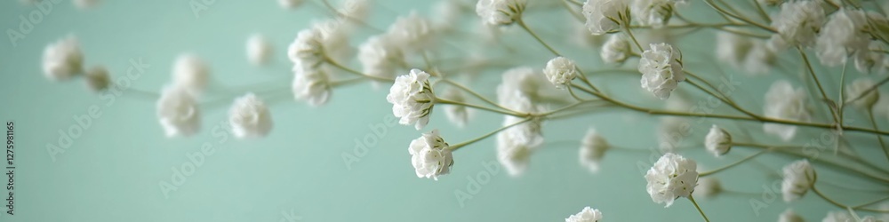 Fototapeta premium Close-up shot of a bunch of white flowers, great for beauty, wellness and lifestyle images