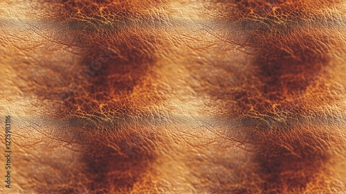 Leather texture seamless pattern background. Brown skin surface background. AI digital artwork. photo