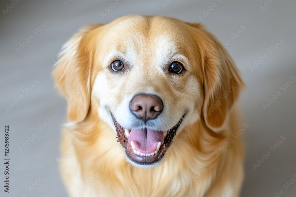 Golden retriever dog looking happy in studio shot Golden retriever dog looking happy in studio shot