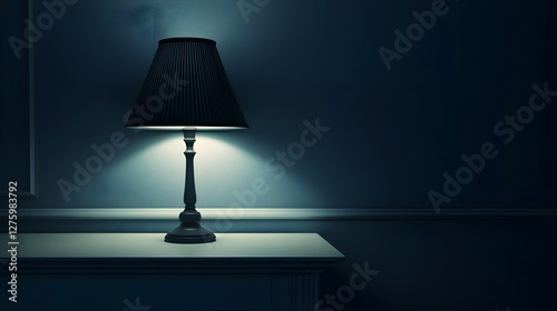 Wallpaper Mural A small table lamp with black shades on the white desk Torontodigital.ca