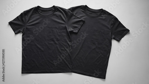 Two black t-shirts mockup